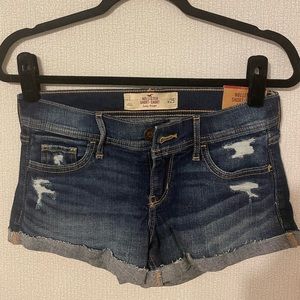 Hollister dark wash low rise shorts